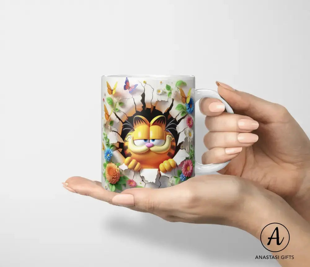 Garfield - Ceramic Mugs - Vibrant 3D Printed-Anastasi Gifts