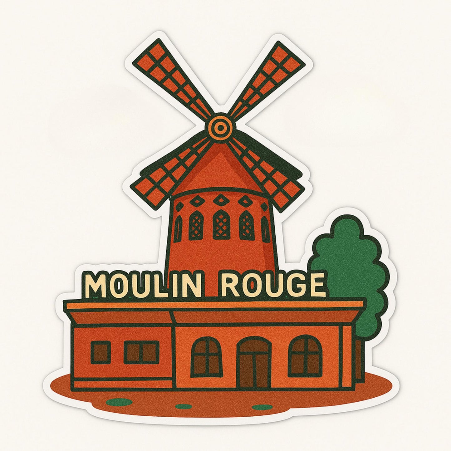 France Landmark Stickers: Eiffel Tower, Louvre, Moulin Rouge-Anastasi Gifts
