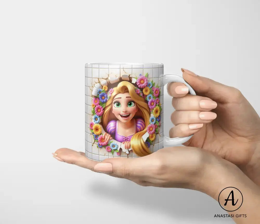 Rapunzel (Tangled) - Ceramic Mugs - Vibrant 3D Printed-Anastasi Gifts