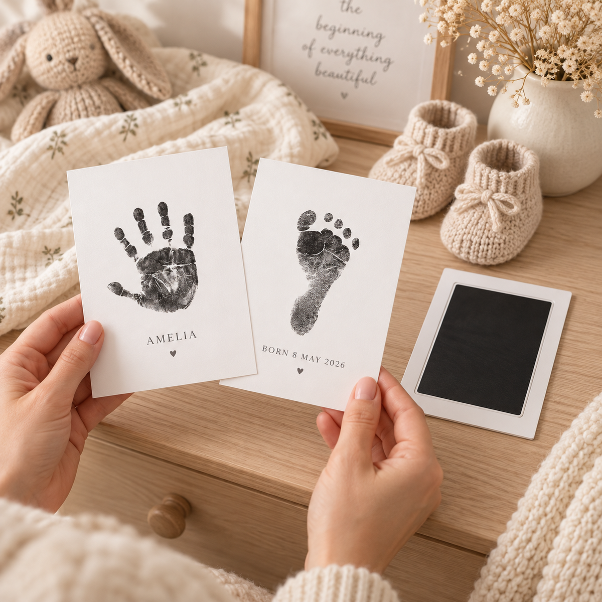 No-Contact Newborn Hand & Footprint Keepsake Kit