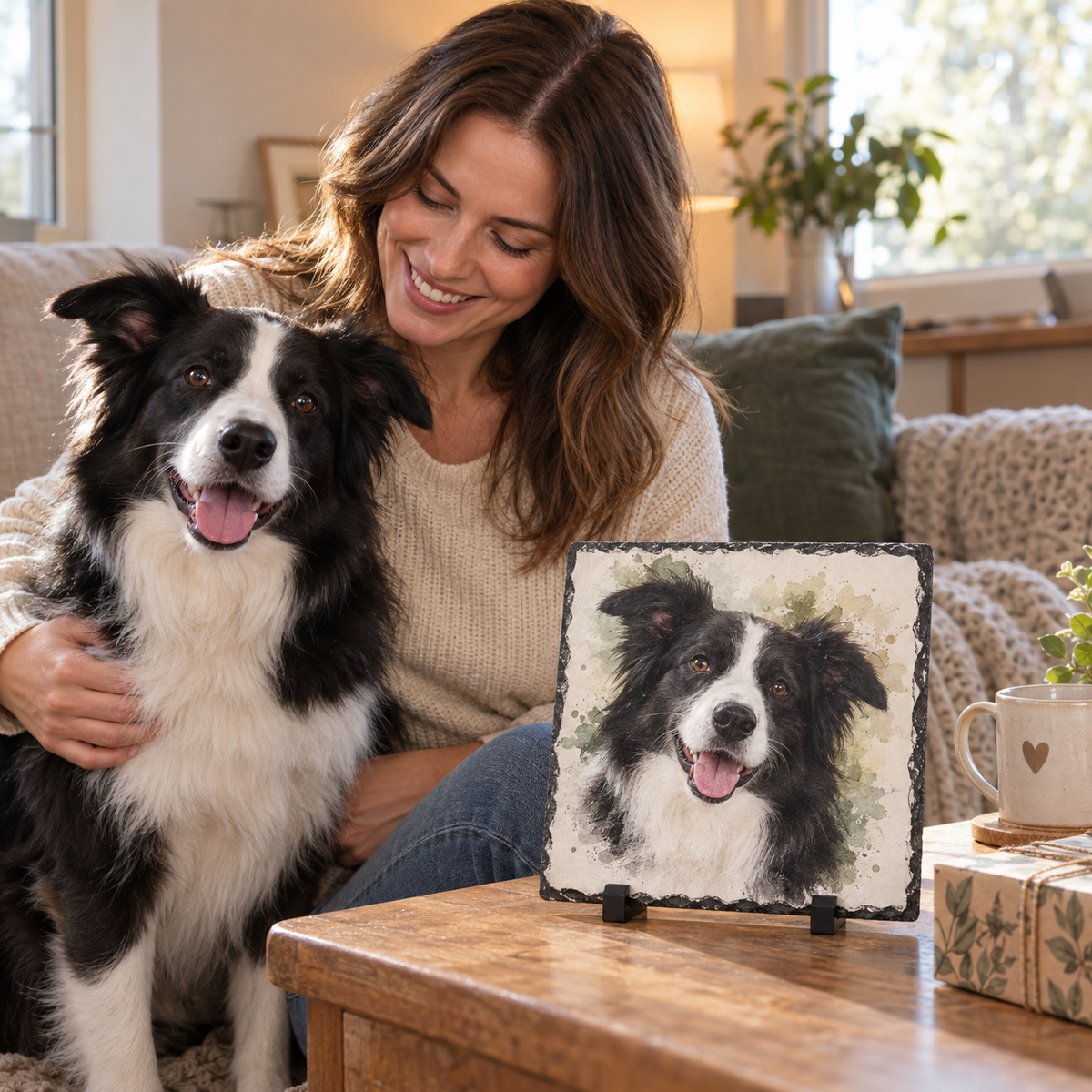 Personalised Pet Photo & Portrait Slate