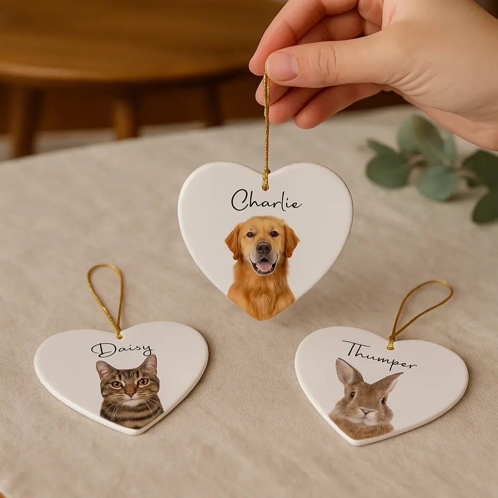 Personalized Pet Photo Ceramic Ornament-Anastasi Gifts