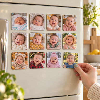 Personalised Baby's First-Year Photo Magnet Set