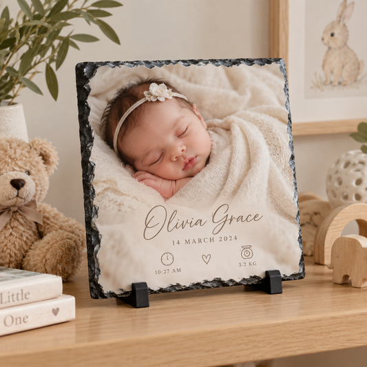 Personalised Baby & Childhood Milestone Photo Slate