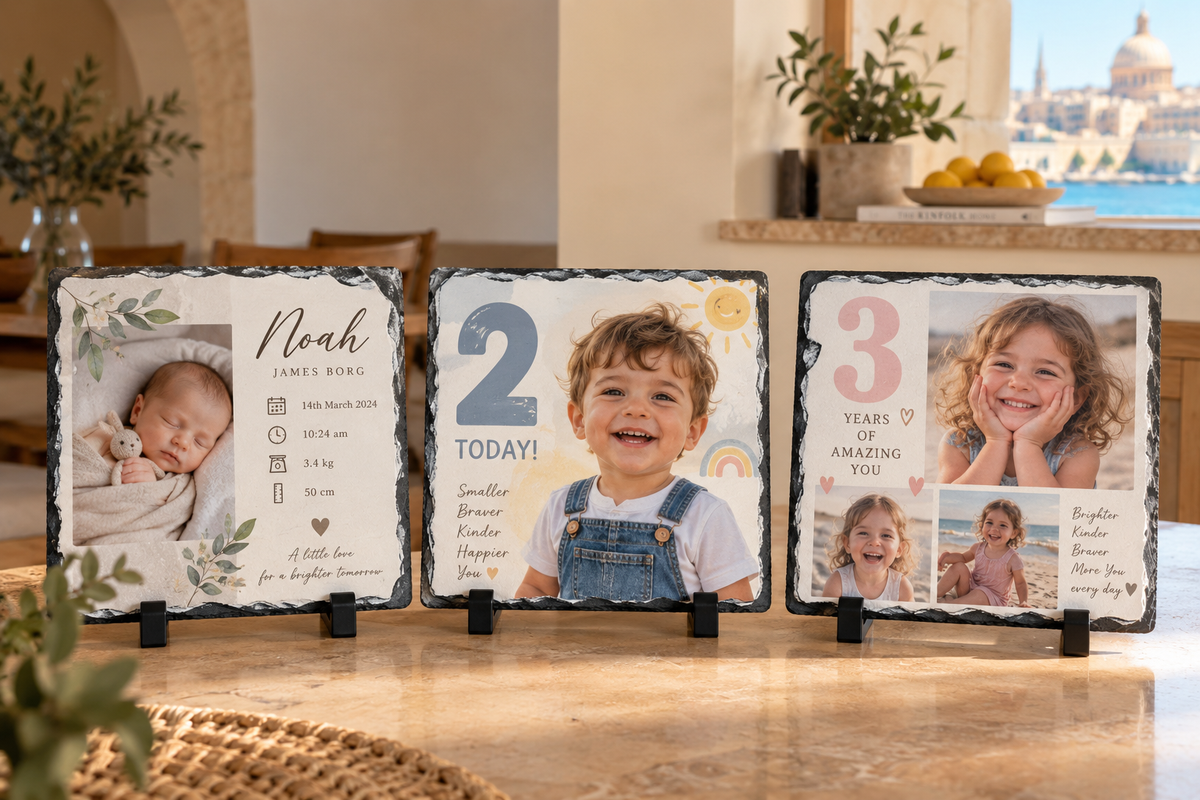 Personalised Baby & Childhood Milestone Photo Slate
