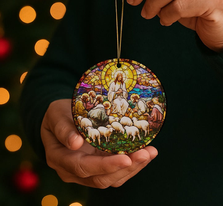 Stained GlassStyle Nativity Ceramic Ornaments-Anastasi Gifts