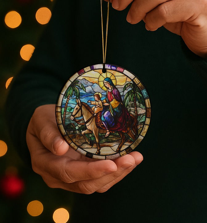 Stained GlassStyle Nativity Ceramic Ornaments-Anastasi Gifts