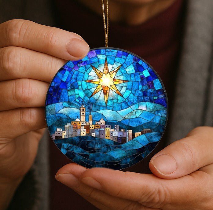 Stained GlassStyle Nativity Ceramic Ornaments-Anastasi Gifts