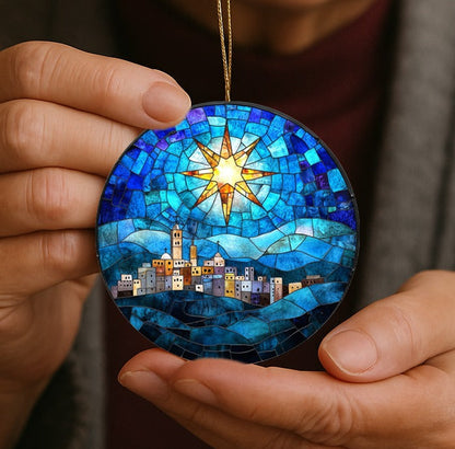 Stained GlassStyle Nativity Ceramic Ornaments-Anastasi Gifts