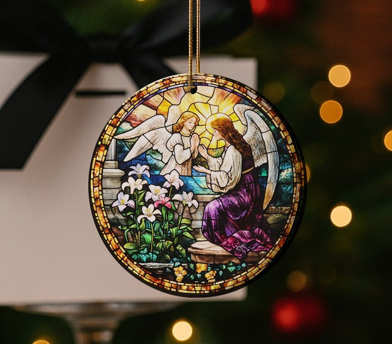 Stained GlassStyle Nativity Ceramic Ornaments-Anastasi Gifts