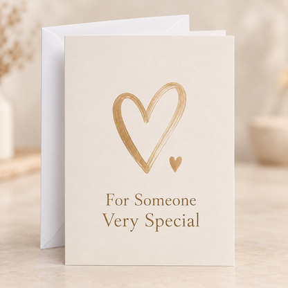 For Someone Very Special Card, A5 folded card with white envelope
