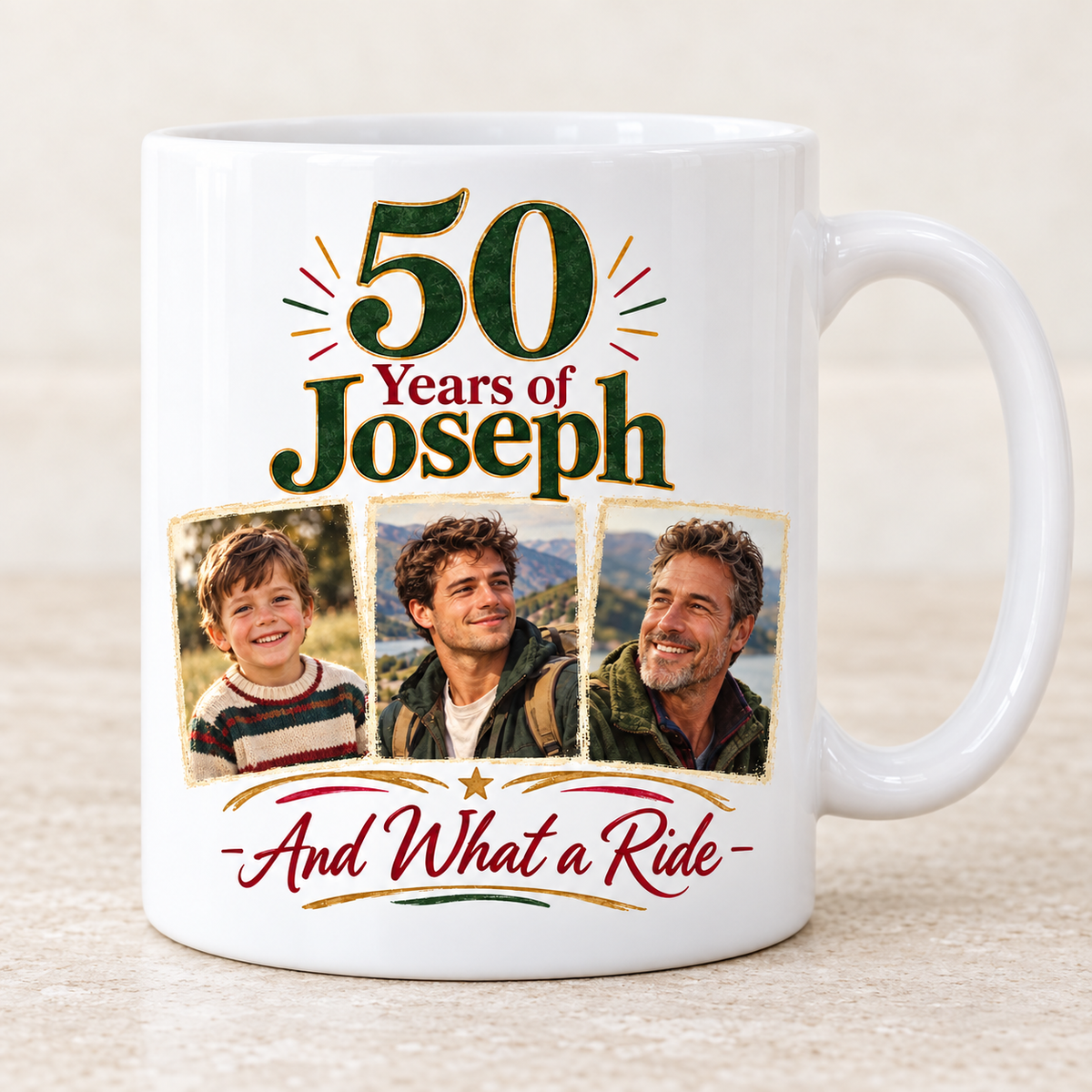 Personalised Photo Through the Years Mug, front view