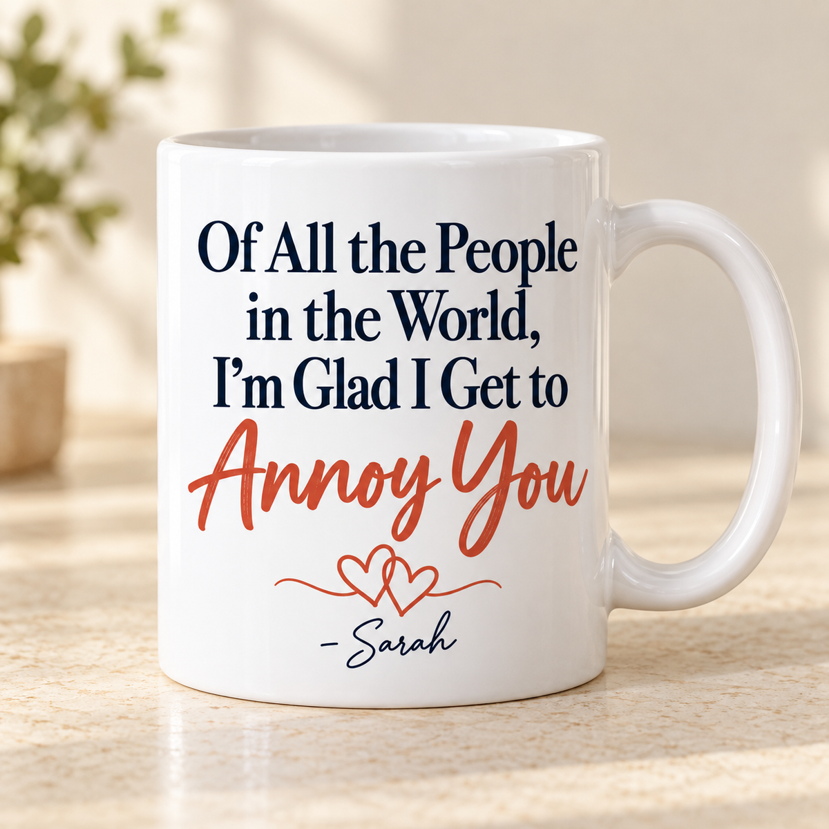 Personalised Favourite Person Mug, front view