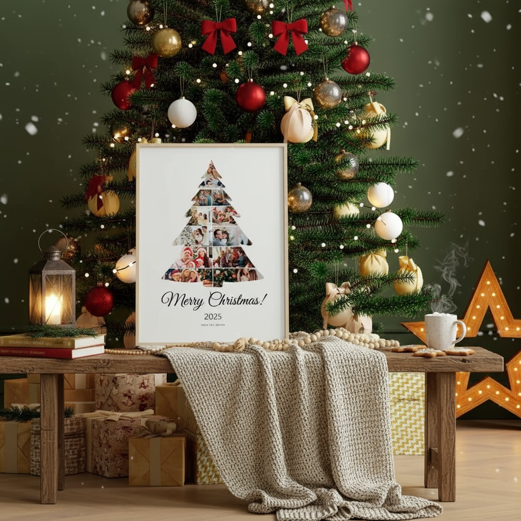 Personalised Christmas Tree Photo Collage-Anastasi Gifts