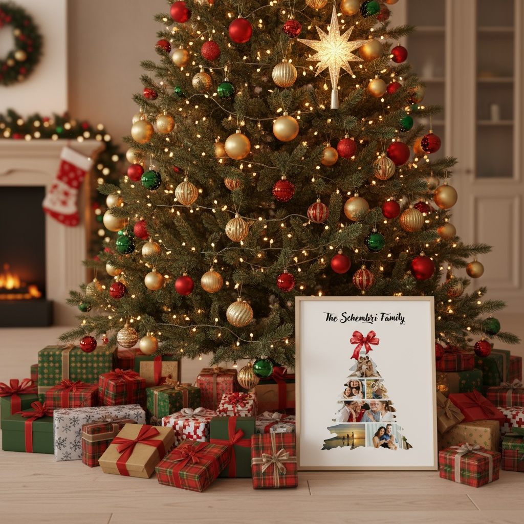 Personalised Christmas Tree Photo Collage-Anastasi Gifts