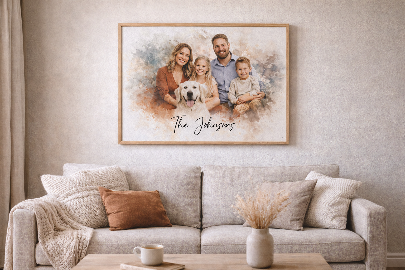 Custom Watercolor-Style Framed Print-Anastasi Gifts