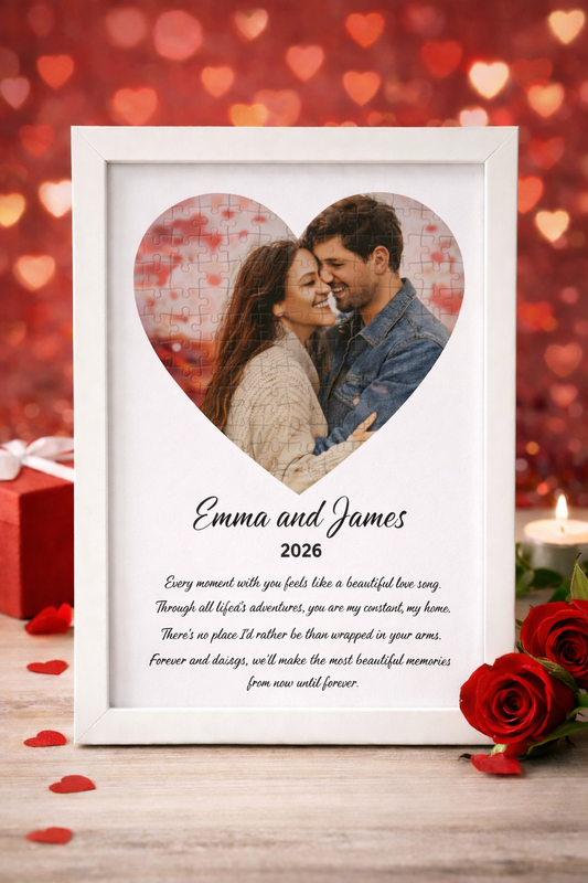 Custom Heart Photo Puzzle with Personalised Message-Anastasi Gifts