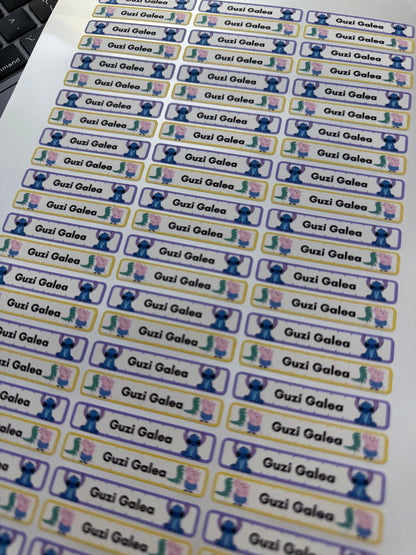 Custom School Name Stickers | Character Customisation-Anastasi Gifts