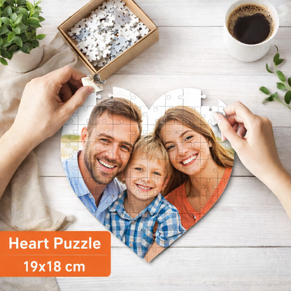 Custom Heart Photo Puzzle with Personalised Message-Anastasi Gifts