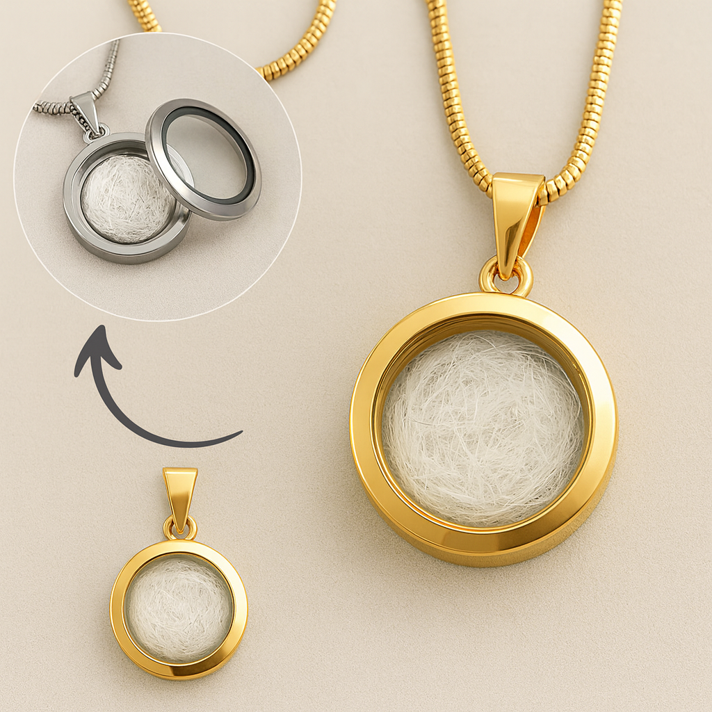 Personalized Pet Keepsake Pendant – Photo & Hair/Ash Capsule-Anastasi Gifts