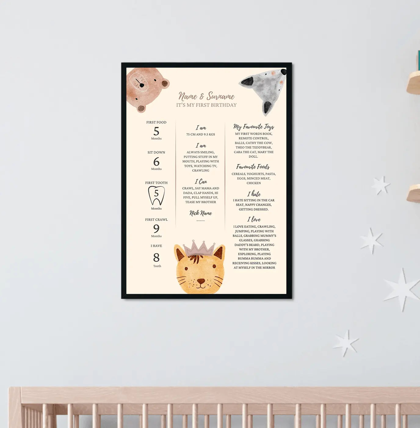 Personalised "My First Birthday" Milestone Frame-Anastasi Gifts