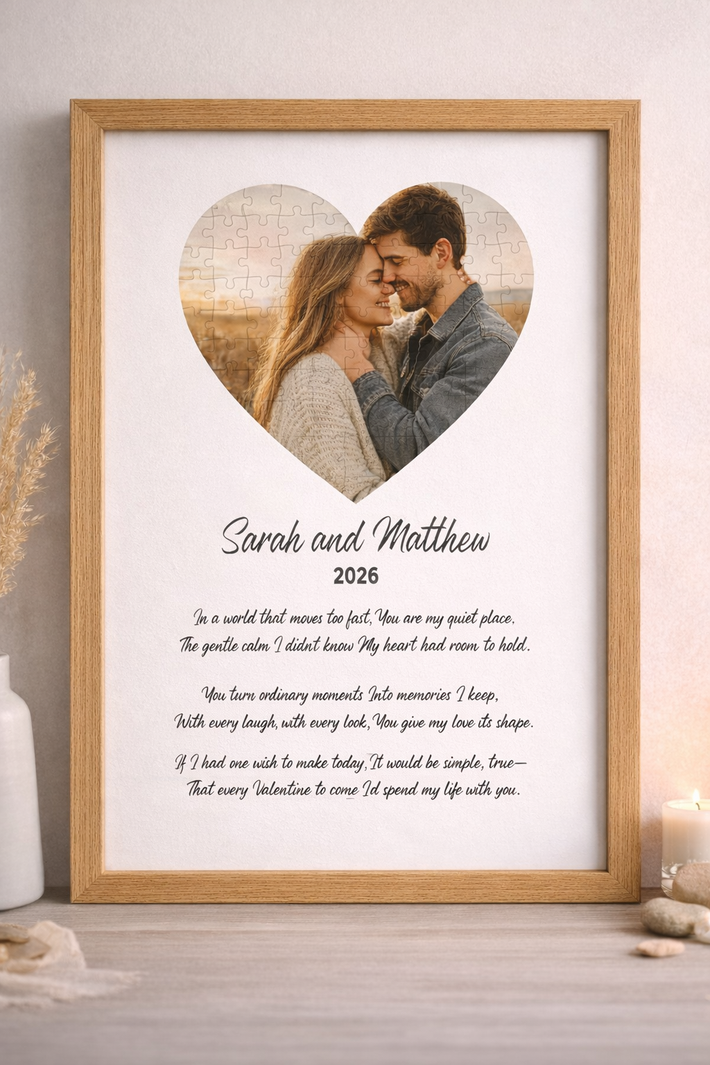 Custom Heart Photo Puzzle with Personalised Message-Anastasi Gifts