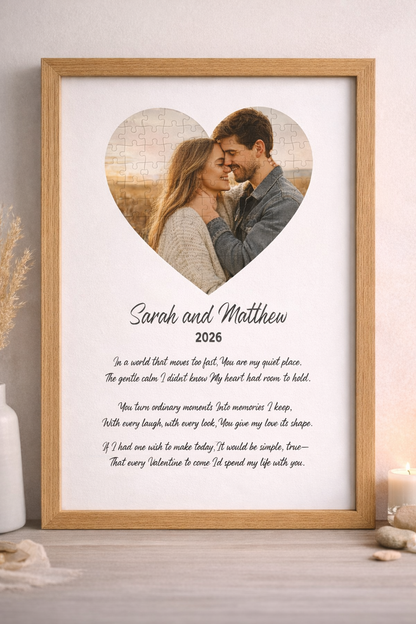 Custom Heart Photo Puzzle with Personalised Message-Anastasi Gifts