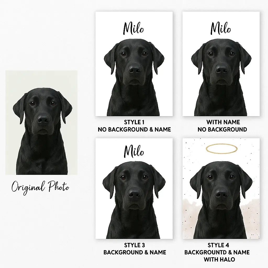 Custom Pet Watercolor Portraits Framed | Personalized Pet Artwork-Anastasi Gifts