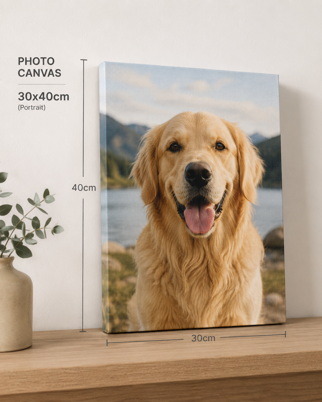 Pet Photo Canvas Print – 30x40cm