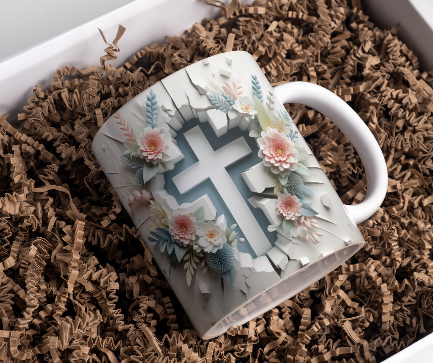 Ceramic Mug - Cross Floral-Anastasi Gifts