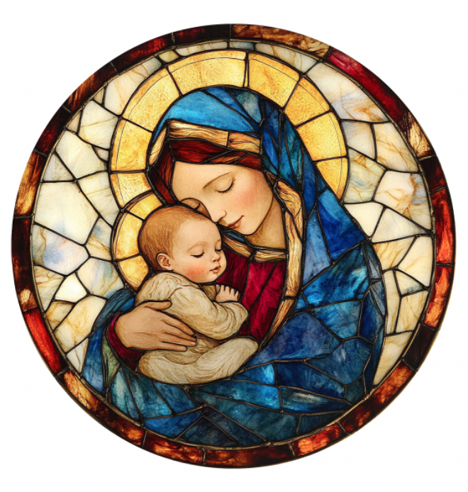 Stained GlassStyle Nativity Ceramic Ornaments-Anastasi Gifts