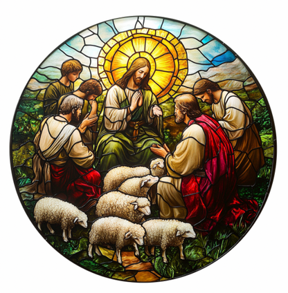 Stained GlassStyle Nativity Ceramic Ornaments-Anastasi Gifts