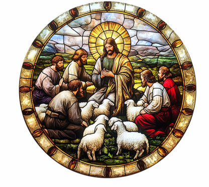 Stained GlassStyle Nativity Ceramic Ornaments-Anastasi Gifts