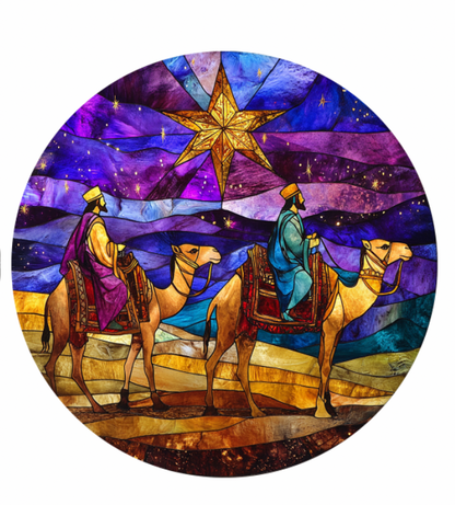 Stained GlassStyle Nativity Ceramic Ornaments-Anastasi Gifts
