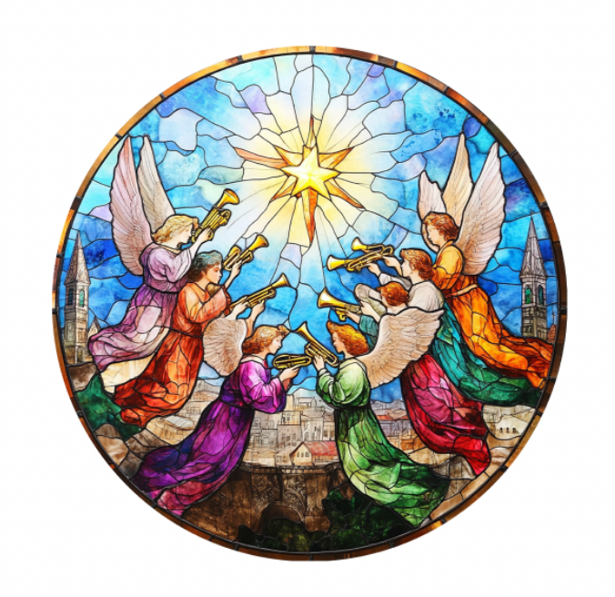 Stained GlassStyle Nativity Ceramic Ornaments-Anastasi Gifts