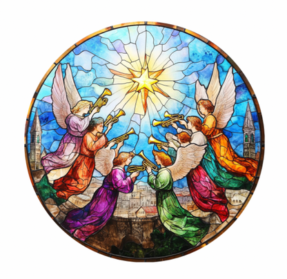 Stained GlassStyle Nativity Ceramic Ornaments-Anastasi Gifts