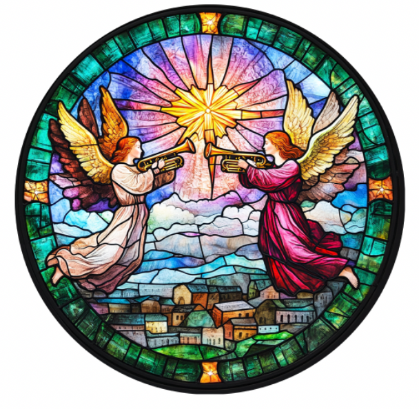 Stained GlassStyle Nativity Ceramic Ornaments-Anastasi Gifts