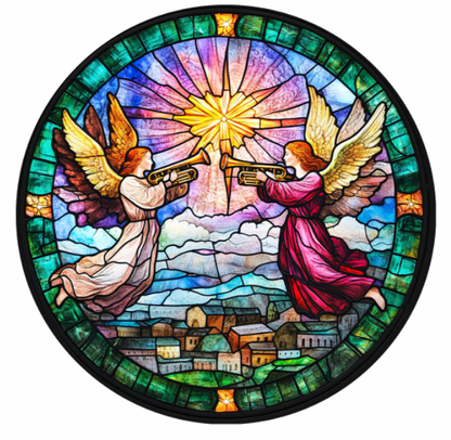 Stained GlassStyle Nativity Ceramic Ornaments-Anastasi Gifts