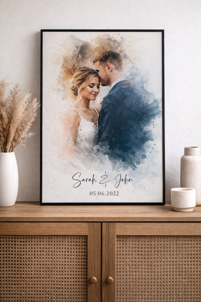 Custom Watercolor-Style Framed Print-Anastasi Gifts