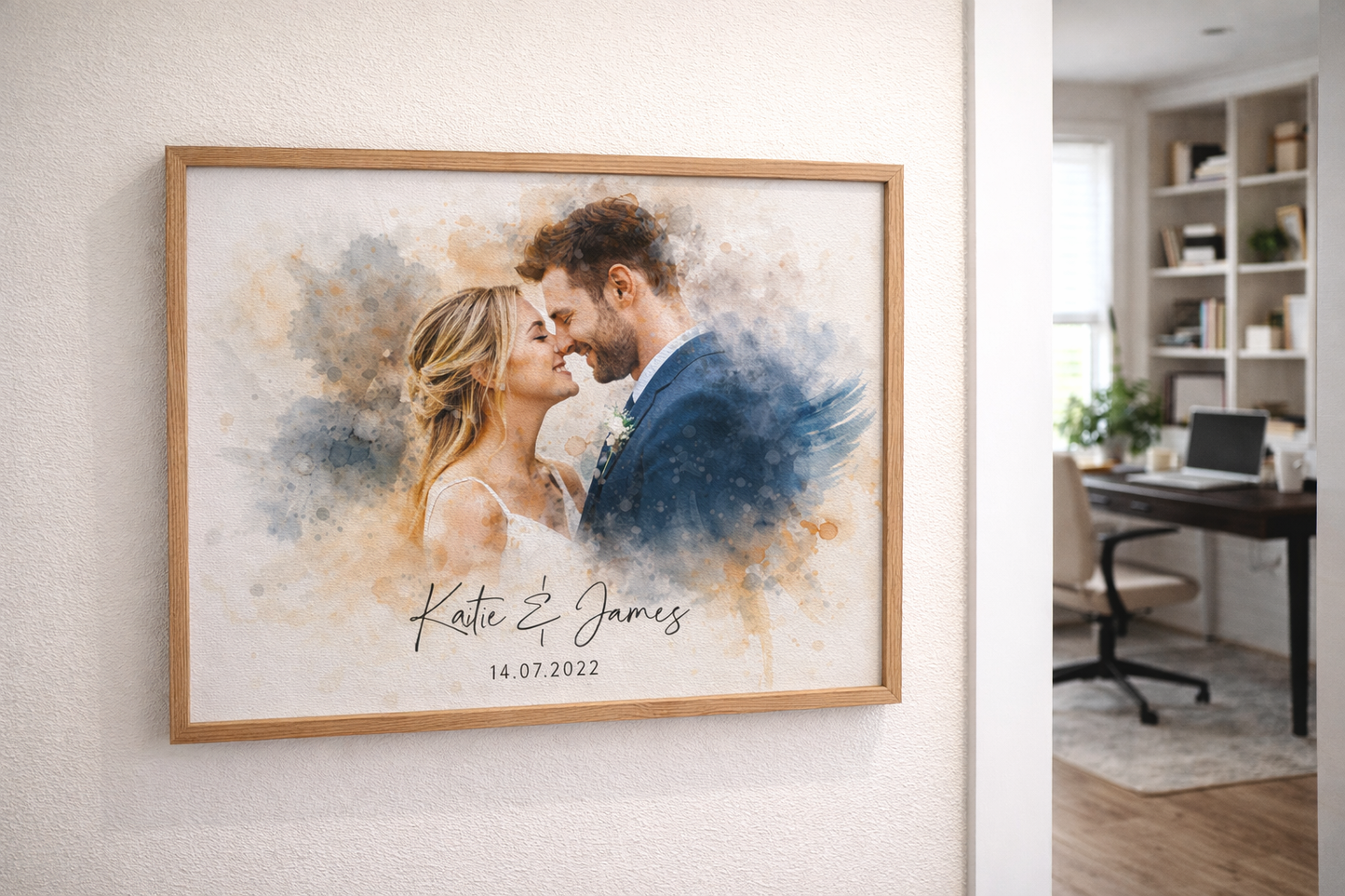 Custom Watercolor-Style Framed Print-Anastasi Gifts
