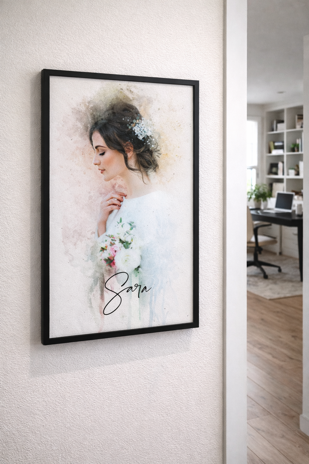 Custom Watercolor-Style Framed Print-Anastasi Gifts