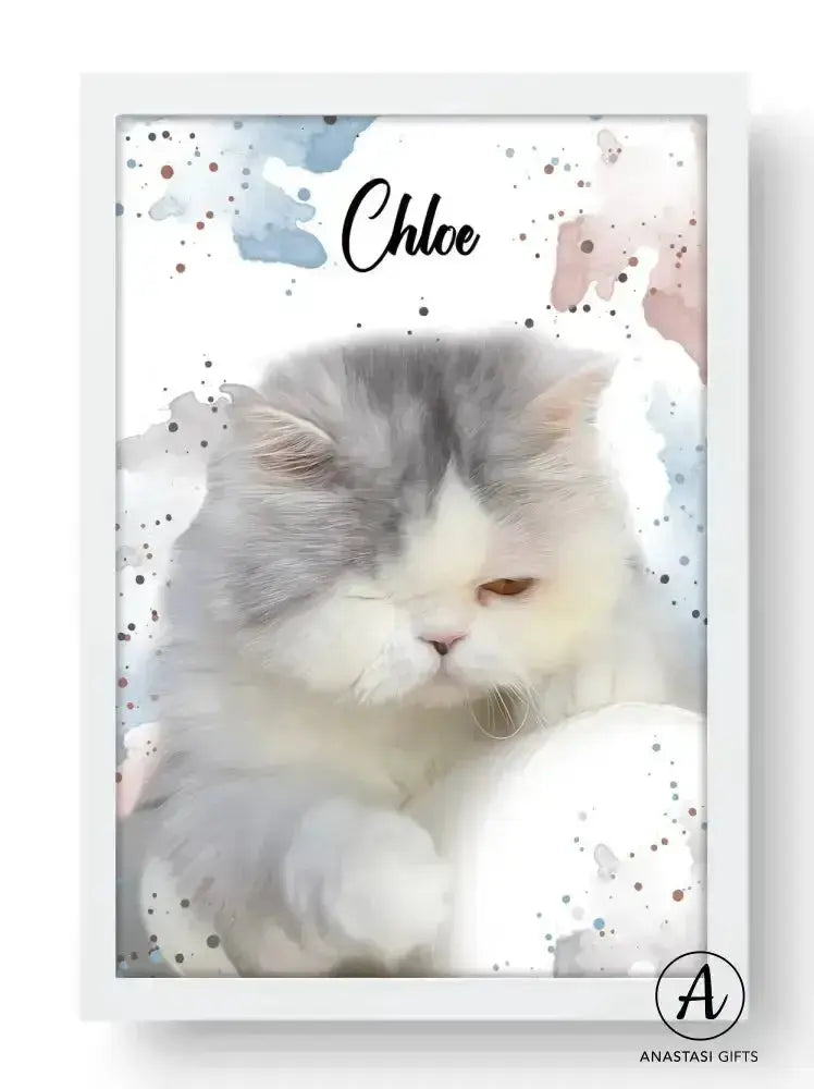 Custom Pet Watercolor Portraits Framed | Personalized Pet Artwork-Anastasi Gifts