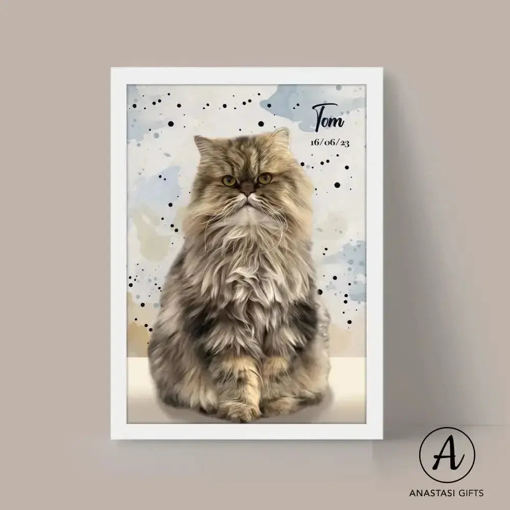 Custom Pet Watercolor Portraits Framed | Personalized Pet Artwork-Anastasi Gifts