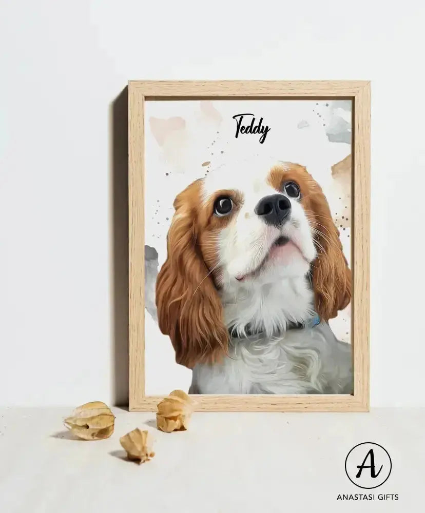 Custom Pet Watercolor Portraits Framed | Personalized Pet Artwork-Anastasi Gifts