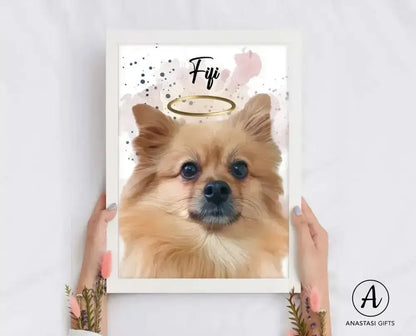 Custom Pet Watercolor Portraits Framed | Personalized Pet Artwork-Anastasi Gifts