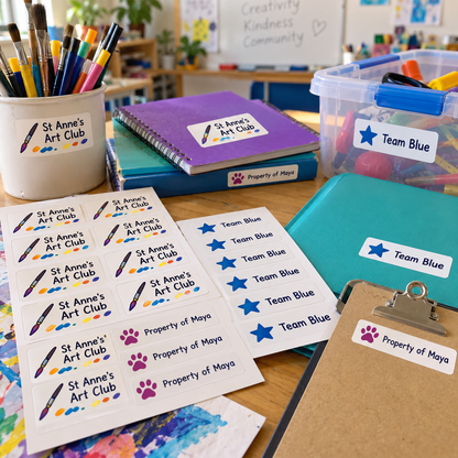 Personalised stickers for schools and clubs