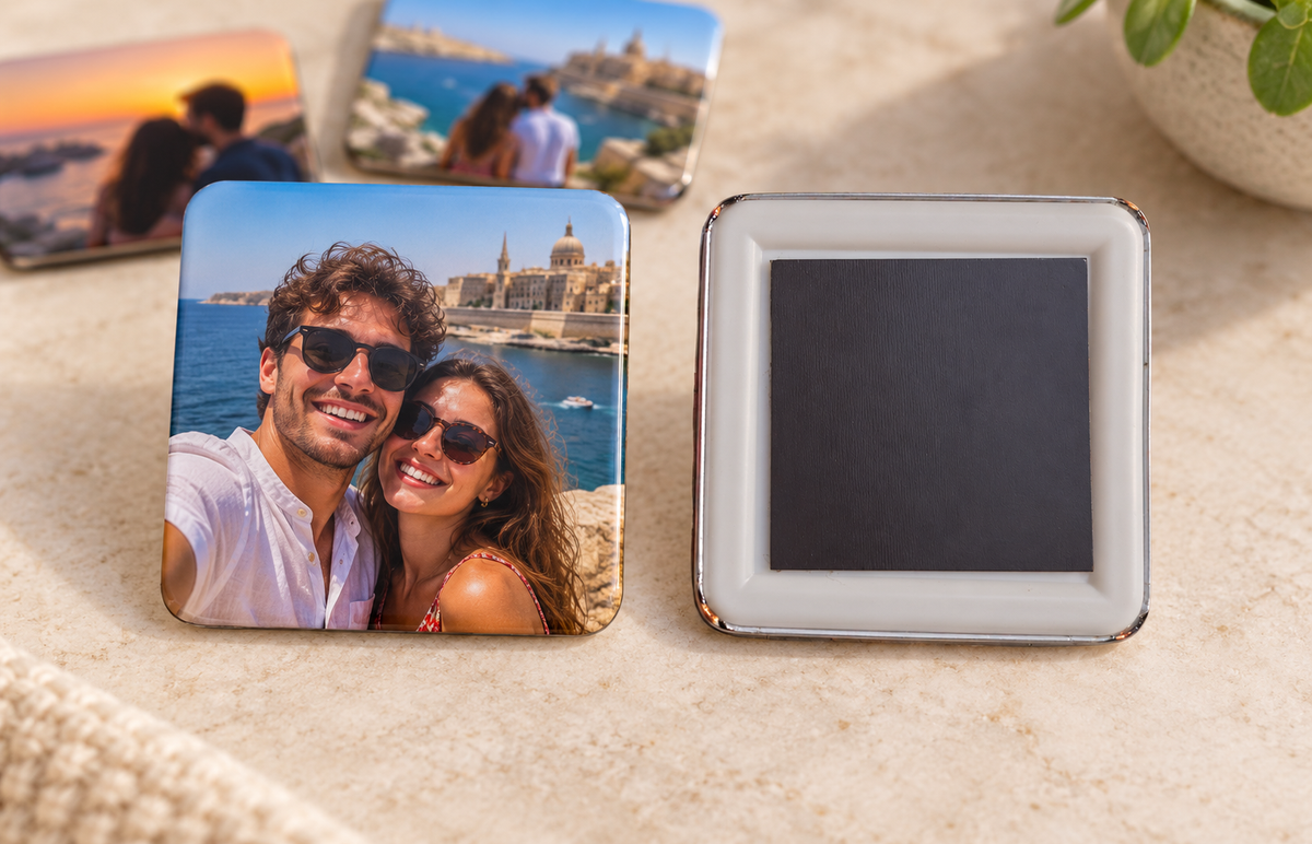 Personalised Couple Photo Magnet Set
