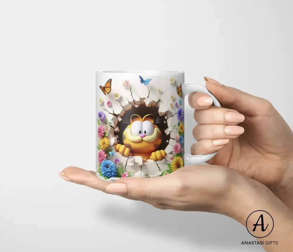 Garfield - Ceramic Mugs - Vibrant 3D Printed-Anastasi Gifts