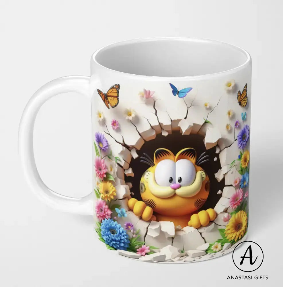 Garfield - Ceramic Mugs - Vibrant 3D Printed-Anastasi Gifts