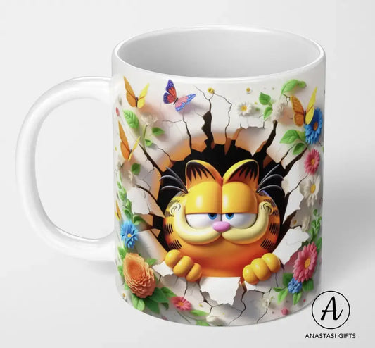 Garfield - Ceramic Mugs - Vibrant 3D Printed-Anastasi Gifts